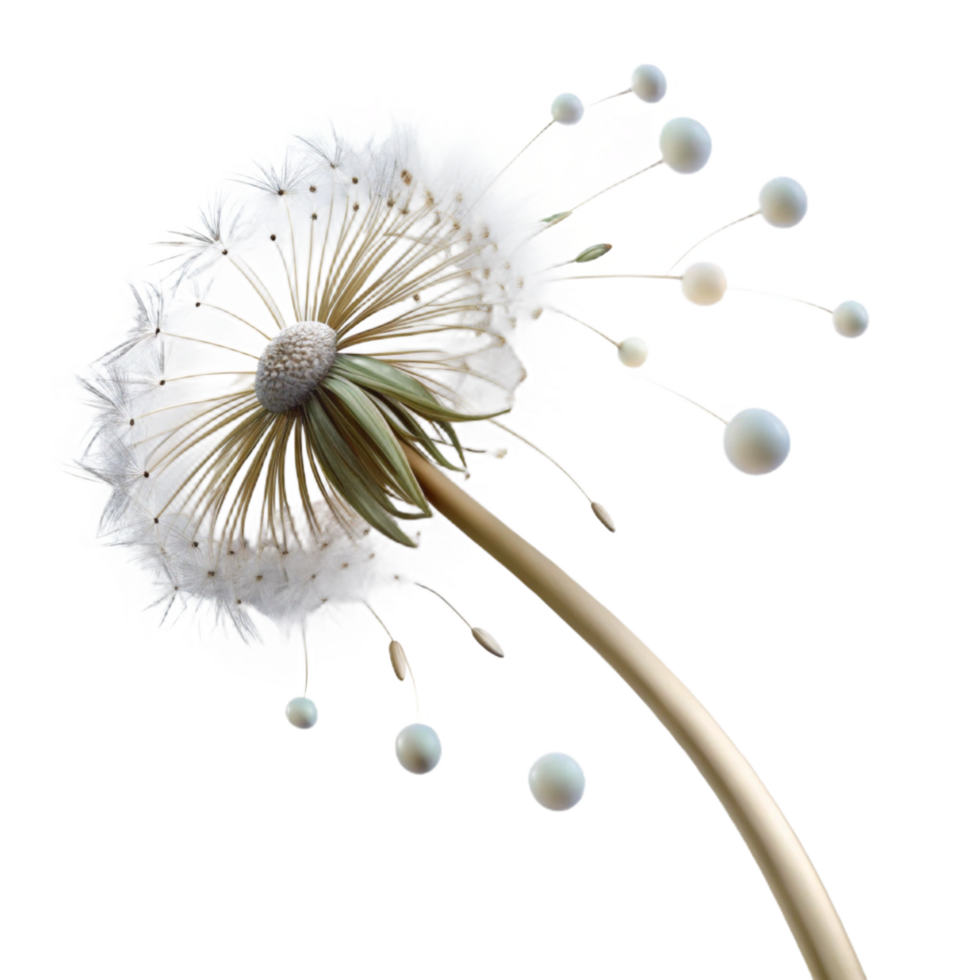 beautiful modern A Single Dandelion Seedhead with Seeds high resolution png