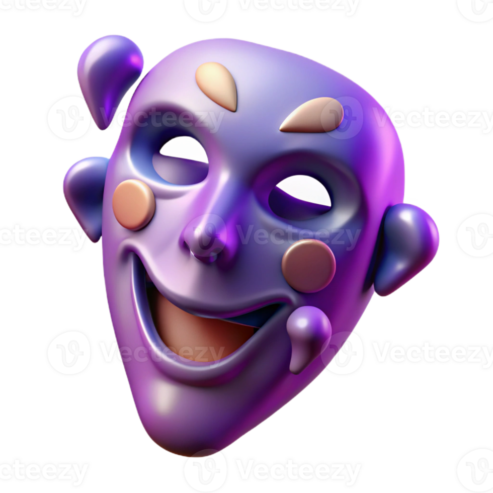 calm mesmerizing Ultra-detailed, professional render of a floating mask with features constantly shifting and changing with Transparent Background 8K png