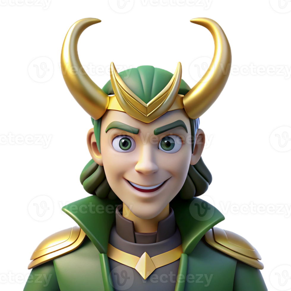 exceptional nordic Loki, Norse trickster god, with Transparent Background expertly shot png