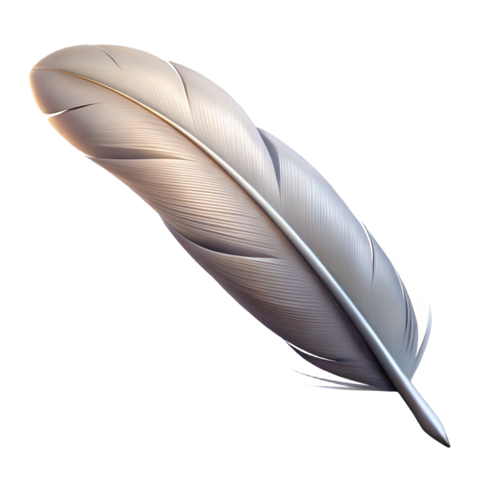dramatic minimalist A Single Feather Floating in the Air high quality png