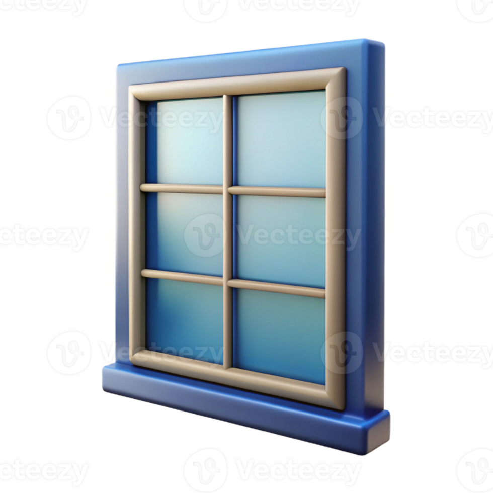 celebrated avant-garde Single window pane with frosted glass with Transparent Background sharp png
