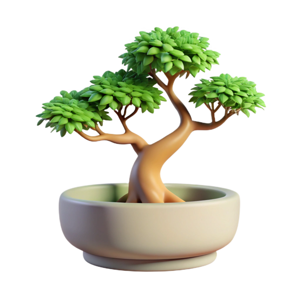 wonderful minimalist A Bonsai Tree in a Ceramic Pot high quality png
