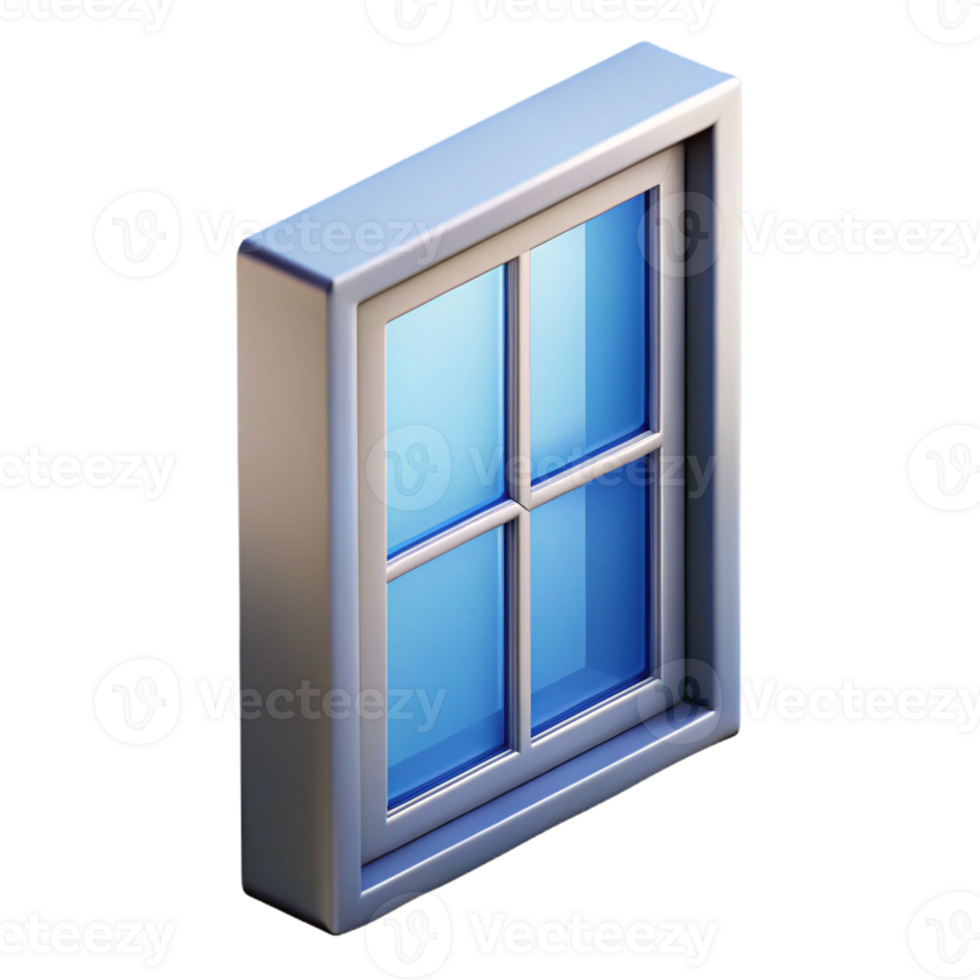 dinâmico tirar o fôlego solteiro janela painel com fosco vidro com transparente fundo fresco png