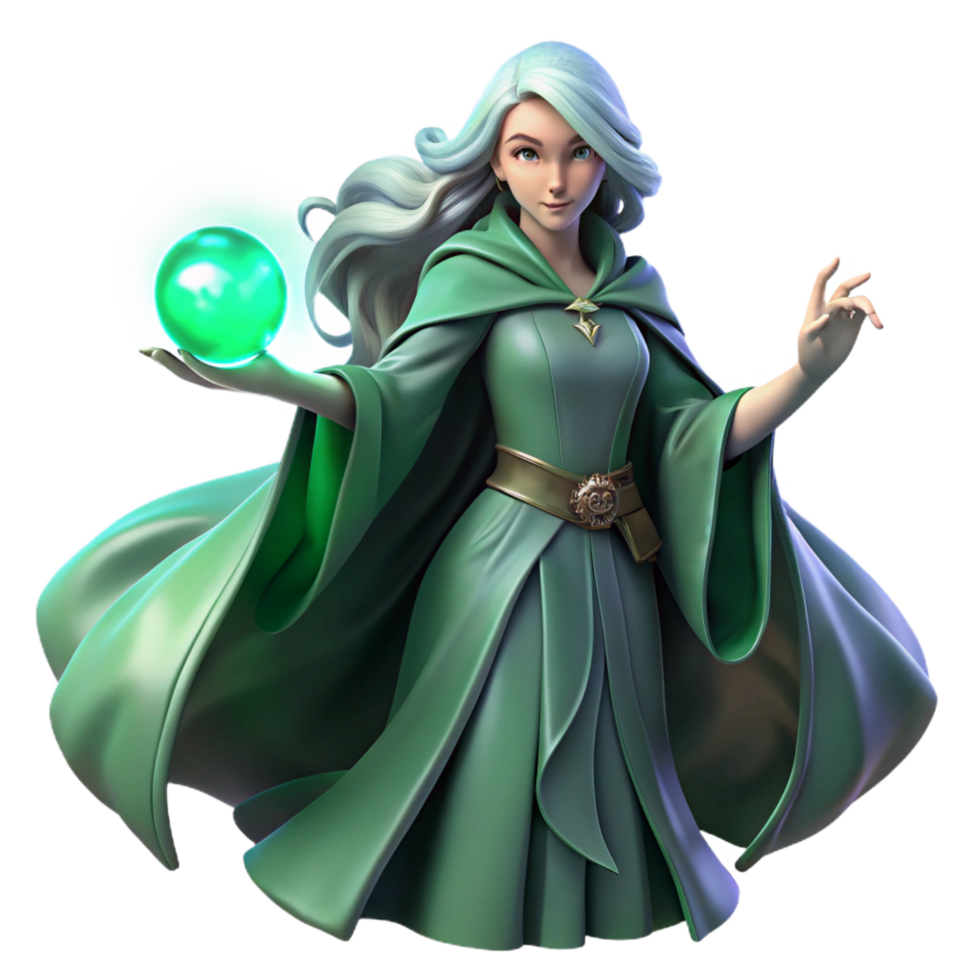 magnificent abstract A Lone Ethereal Sorceress with Flowing genuine png