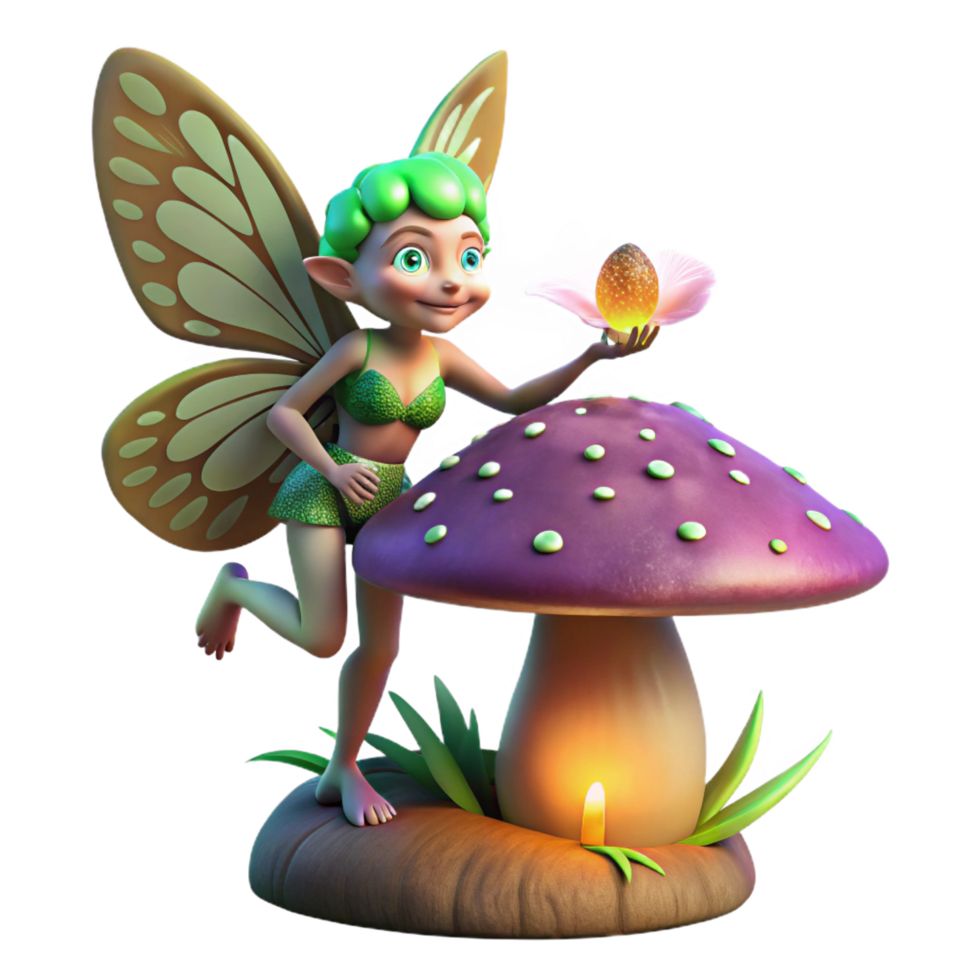 serene modern A Mischievous Forest Sprite with exclusive png