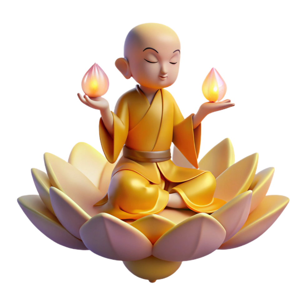 serene artistic A Serene Meditating Monk Levitating professional png
