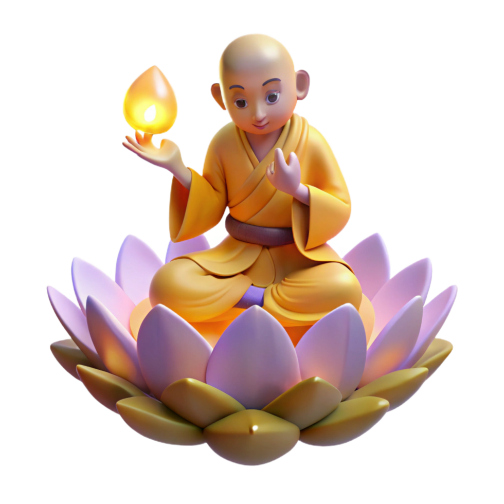 beautiful artistic A Serene Meditating Monk Levitating authentic png