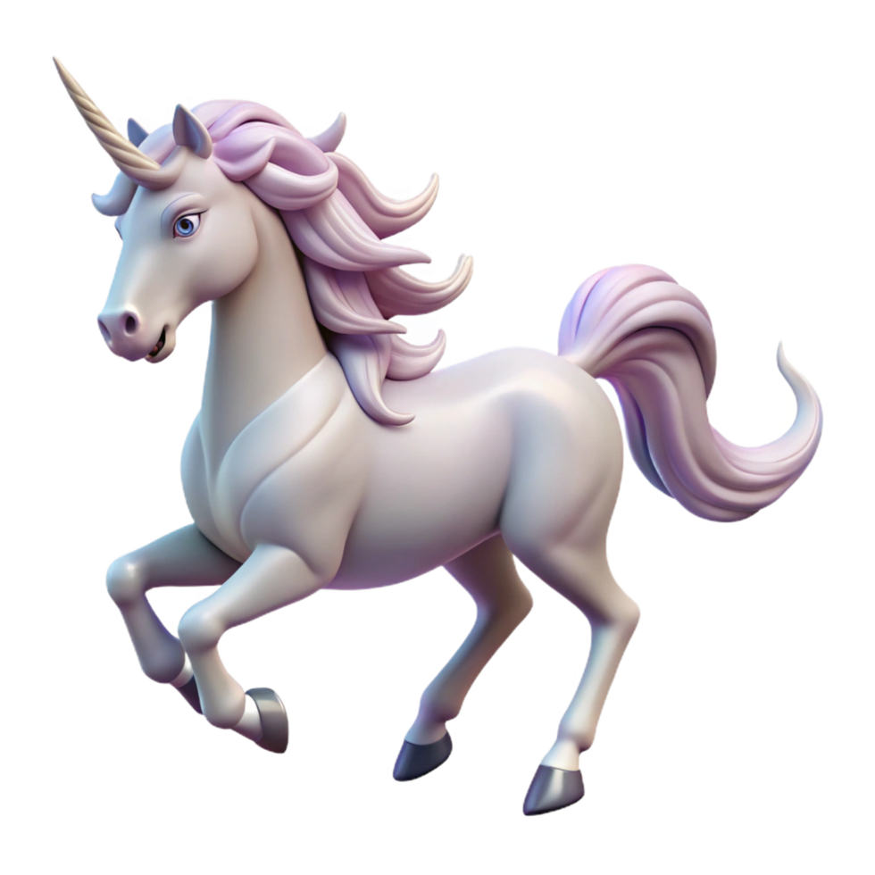 serene traditional A Graceful Unicorn with a Silver Horn and high resolution png