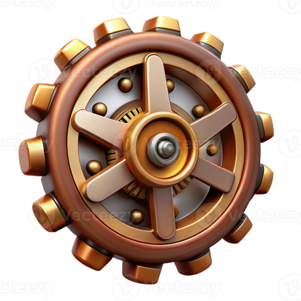 dramatic stunning Steampunk cogwheel, metallic and highly