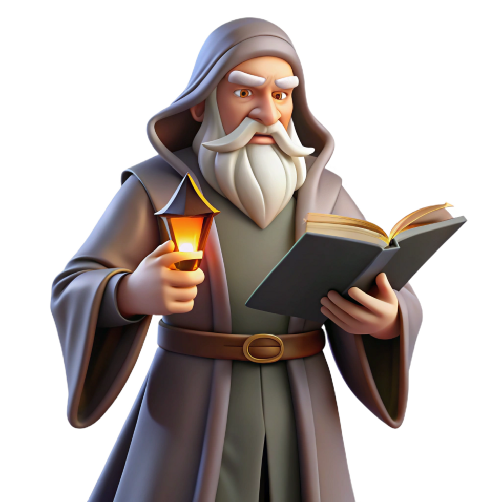 impressive rustic A Wise Old Wizard with a Long White Beard original png