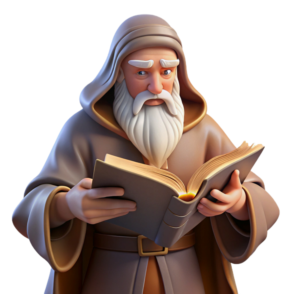wonderful abstract A Wise Old Wizard with a Long White Beard high quality png