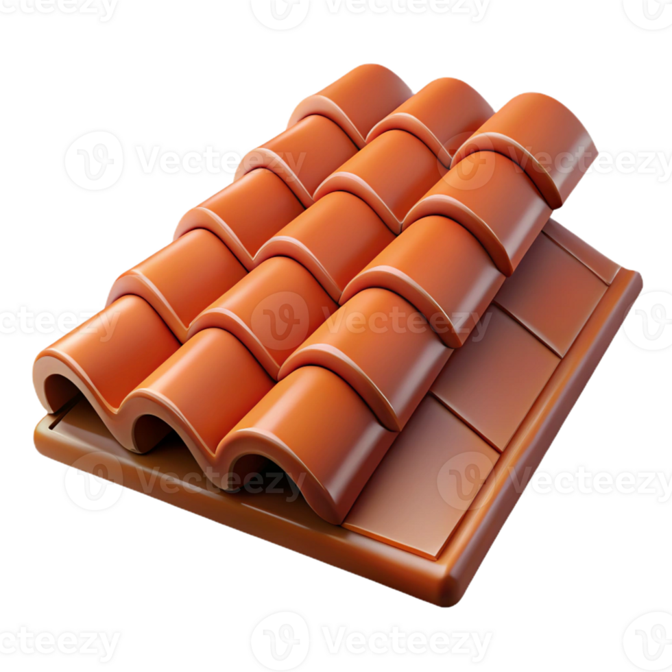 beautiful notable Terracotta roof tile with Transparent Background png