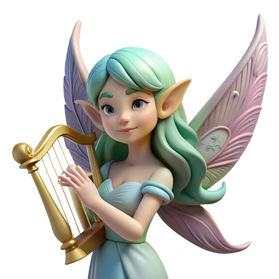 extraordinary artistic A Delicate Winged Elf with Long Flowing exclusive png