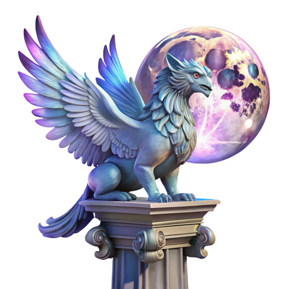 wonderful rustic A Majestic Griffin with Iridescent detailed png