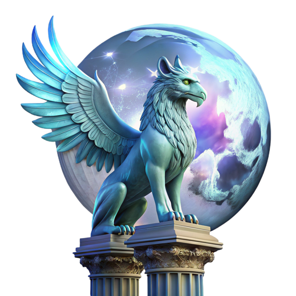 stunning rustic A Majestic Griffin with Iridescent exclusive png