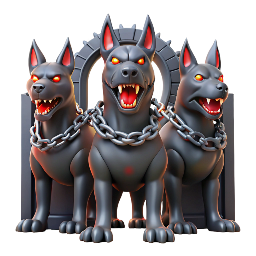 wonderful rustic Cerberus the Three Headed Hound of premium png