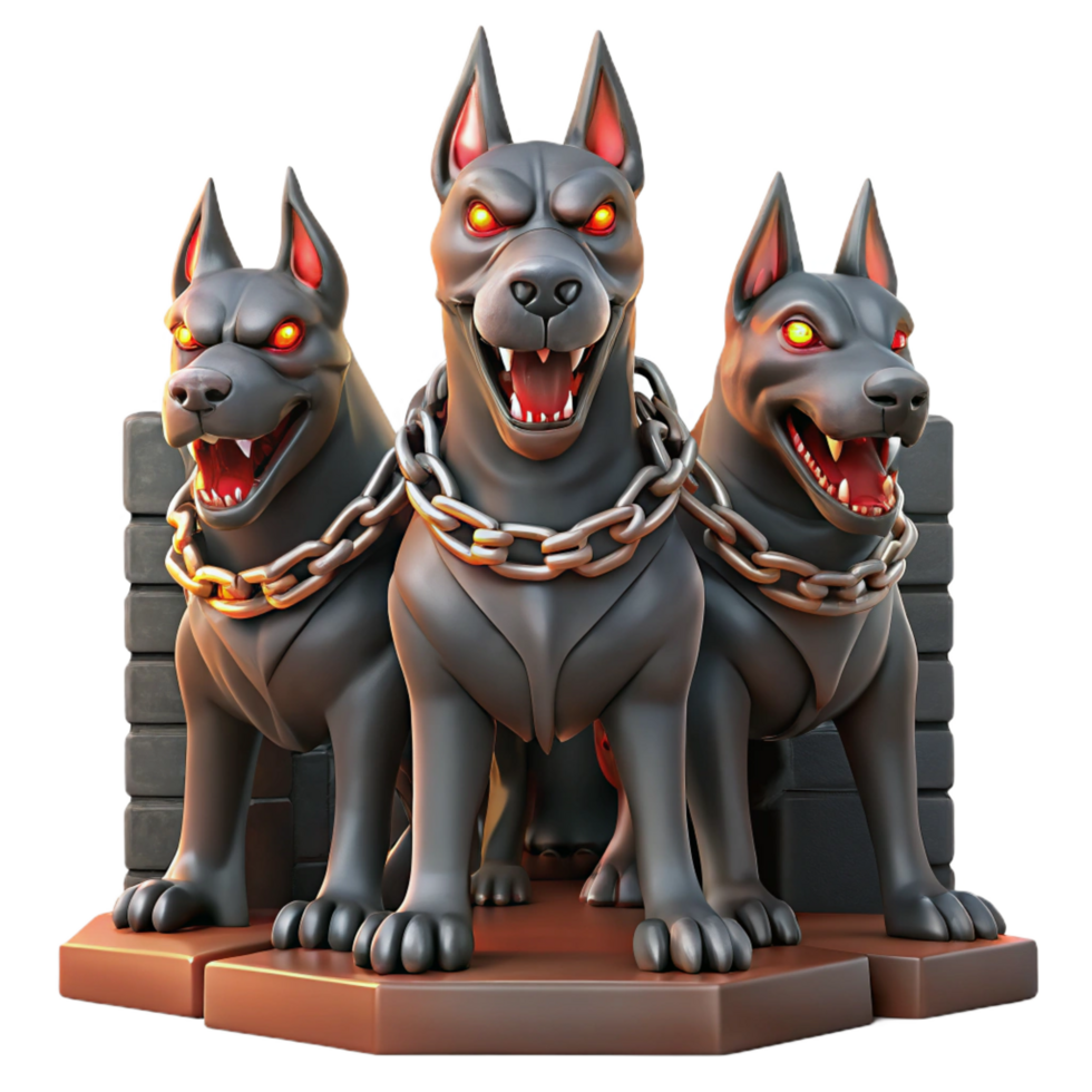 magnificent classic Cerberus the Three Headed Hound of exclusive png