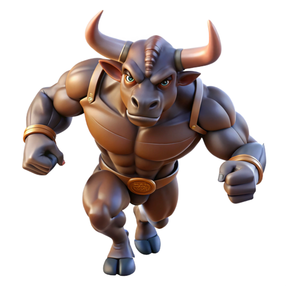 dramatic minimalist A Powerful Minotaur Half Man Half Bull detailed png