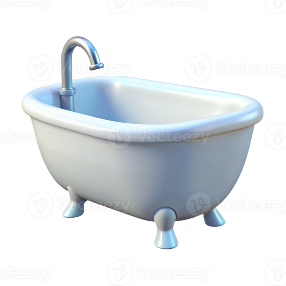 calm immaculate Bathtub porcelain white with Transparent Background perfect clarity png