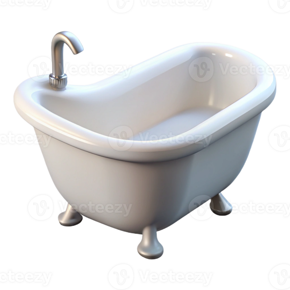 bold stunning Bathtub porcelain white with Transparent Background 4K png