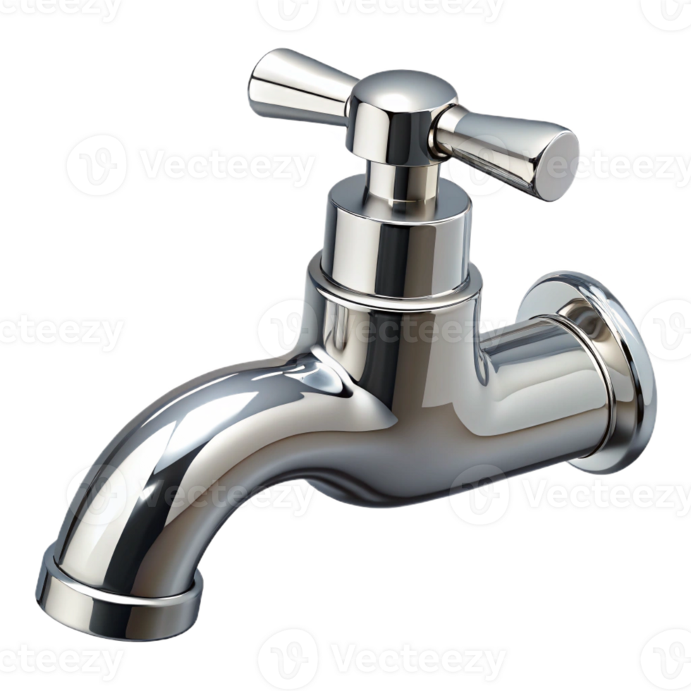 elegant signature Faucet chrome with Transparent Background png