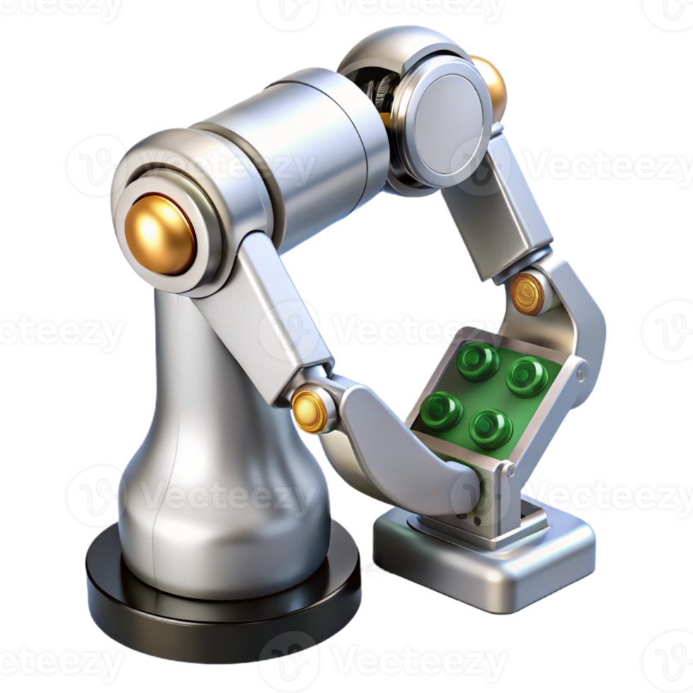 breathtaking victorian Hyper-specific, professional render of a high-tech, silver robotic arm holding a circuit board with Transparent Background 8K png