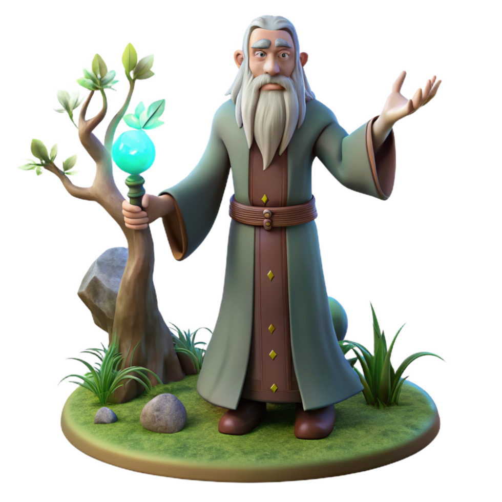vibrant abstract A Wise Old Druid Performing a Ritual in a high resolution png