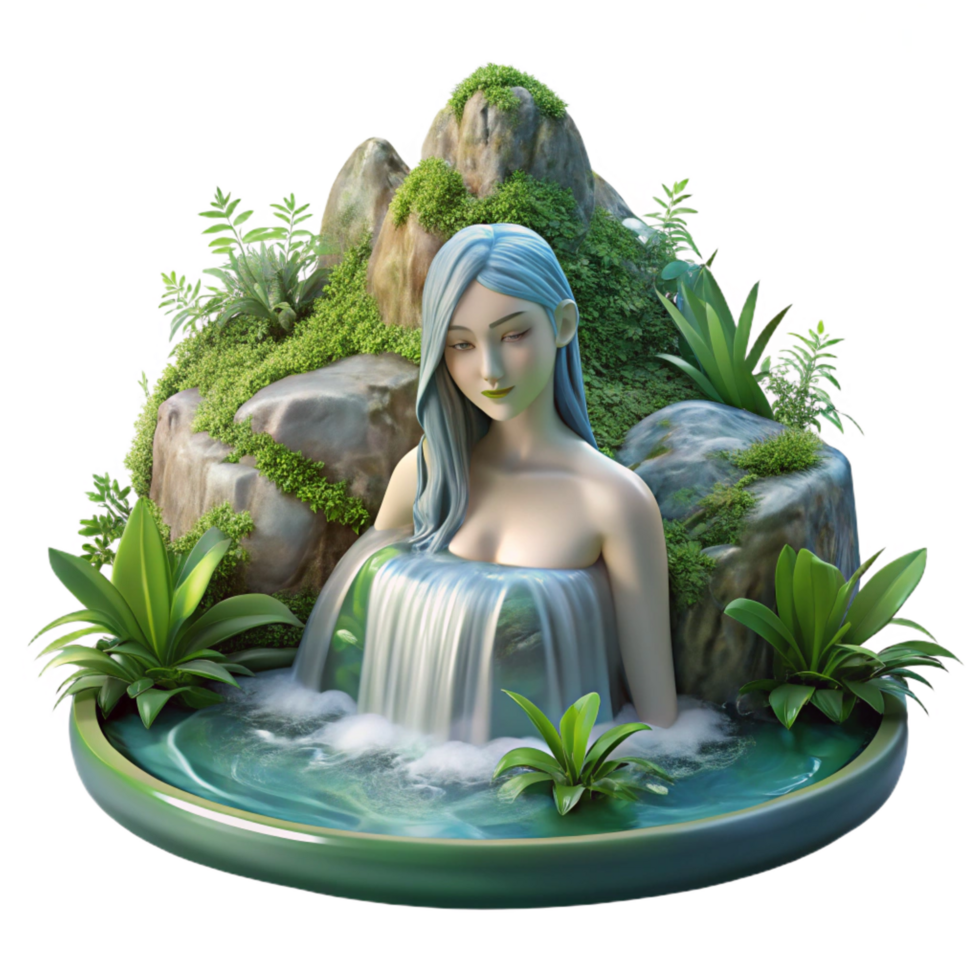 elegant abstract A Nymph Bathing in a Crystal high resolution png