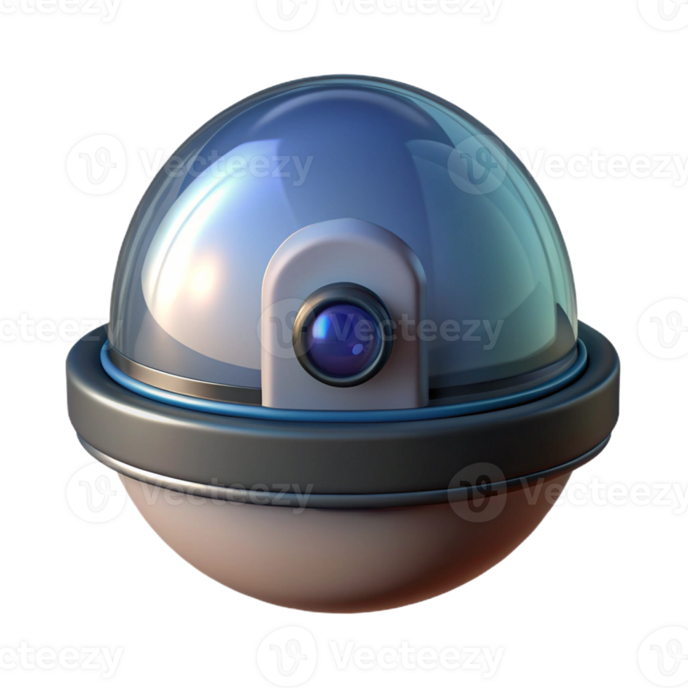 alluring mid-century Security camera dome with Transparent Background high quality png