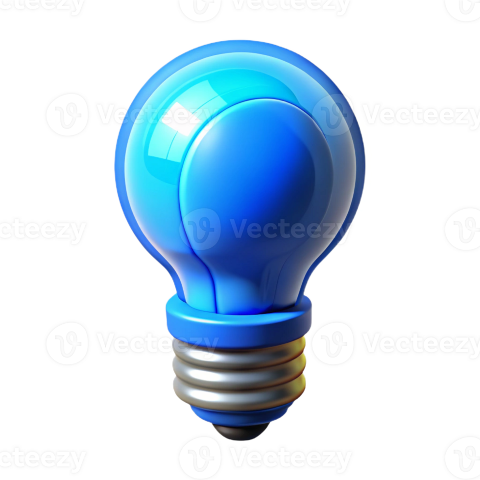 dazzling industrial Concept art style, isolated cutout of a futuristic, energy-efficient lightbulb emitting a blue glow with Transparent Background studio quality png