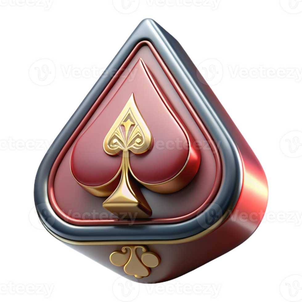 bold picturesque Concept art style rendering of a single, stylized playing card, Ace of Spades, intricate design with Transparent Background professional png