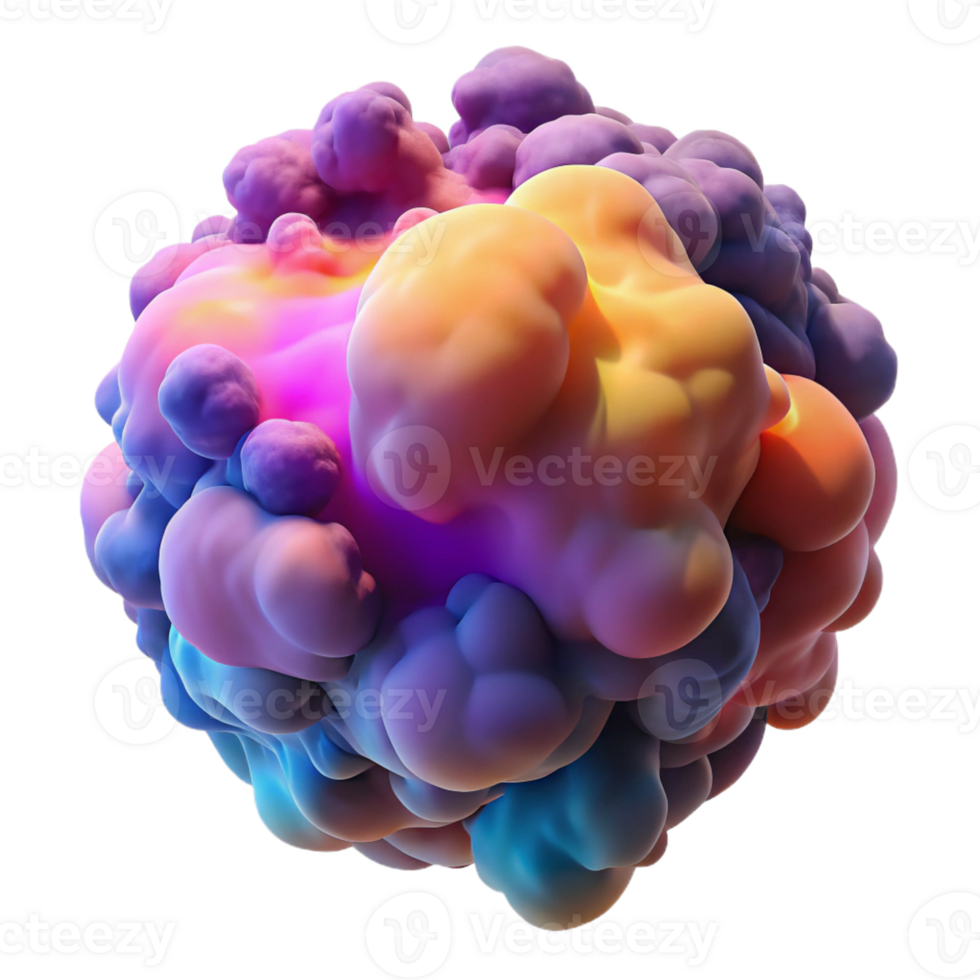 exquisite futuristic A floating, pulsating sphere of colorful smoke with Transparent Background high quality png