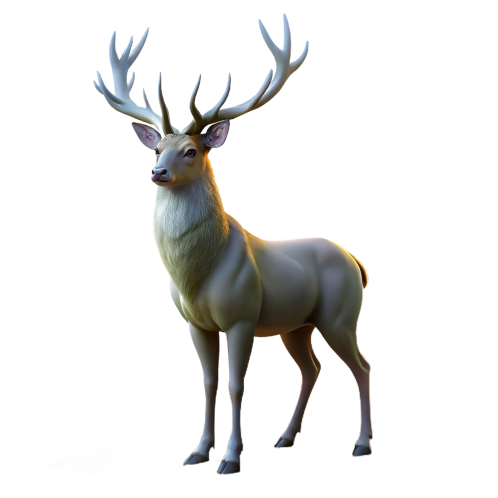 serene contemporary A Majestic Stag Standing in a Misty premium png