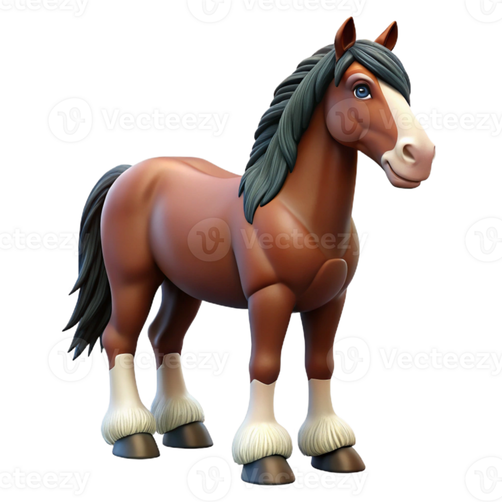 celebrated retro A Clydesdale horse with feathered legs, with Transparent Background impeccable png