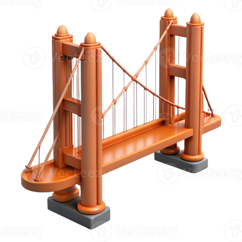coveted nordic Golden Gate Bridge suspension cable, with Transparent Background fine detail png