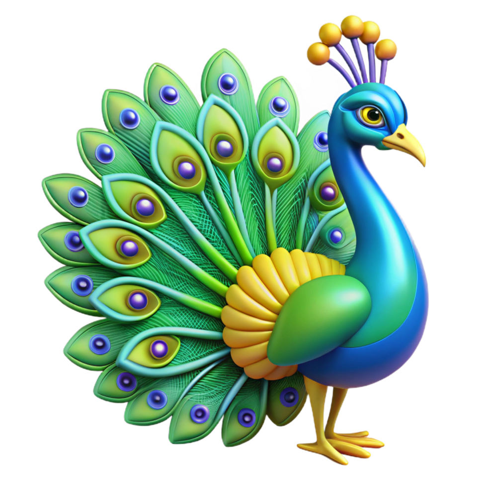 extraordinary contemporary A Vibrant Peacock Displaying Its 4K png