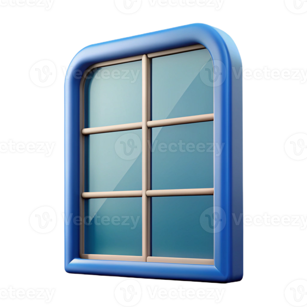 acclaimed urban Photorealistic, hyper-specific isolated cutout of a single, modern, double-paned glass window pane with Transparent Background museum quality png