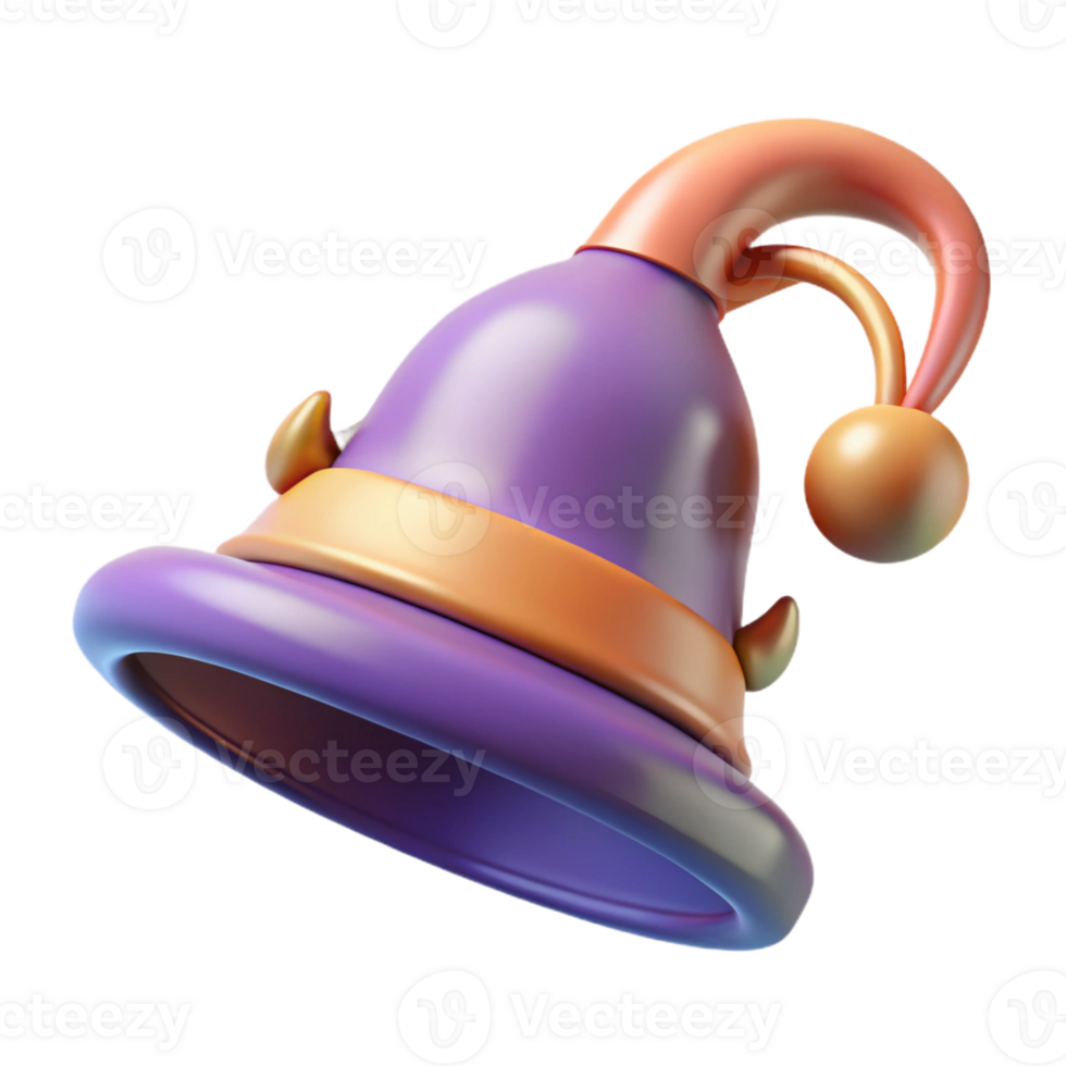 acclaimed rustic Concept art style, isolated cutout of a whimsical, feathered pixie hat with tiny bells with Transparent Background exclusive png