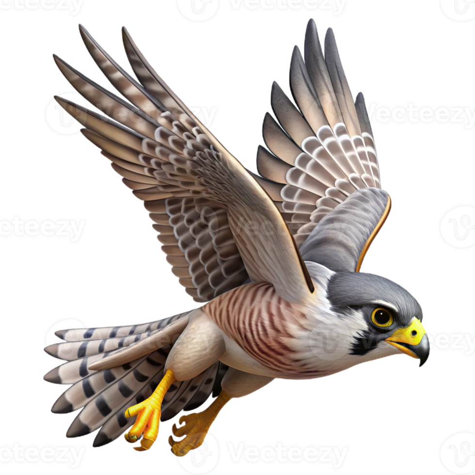 alluring creative A hunting falcon, diving, sharp talons extended with Transparent Background fine detail png