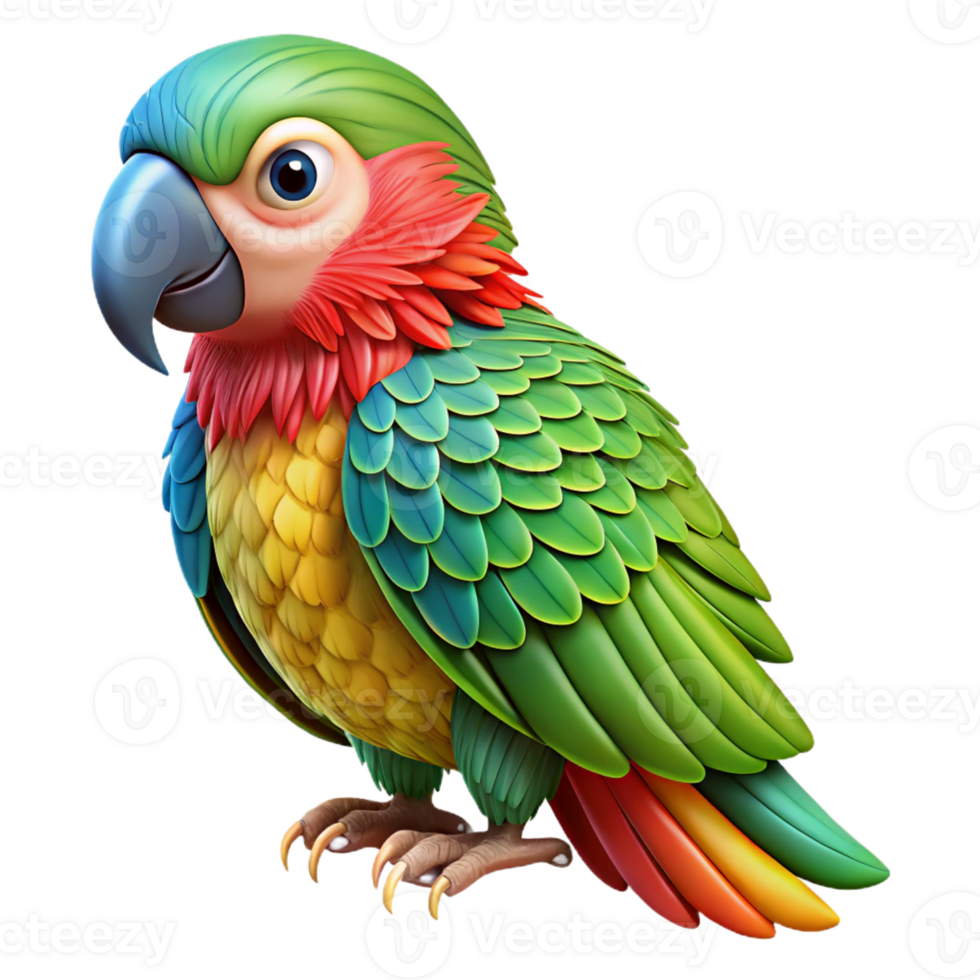 dazzling romantic urban A preening parrot, detailed feathers, vibrant colours with Transparent Background gallery standard png