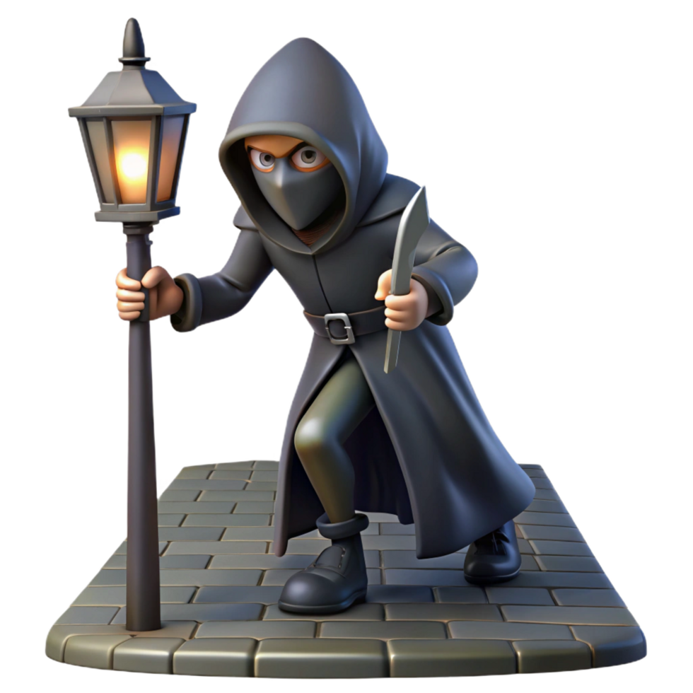 magnificent artistic A Cunning Rogue with a Hooded Cloak and a premium png
