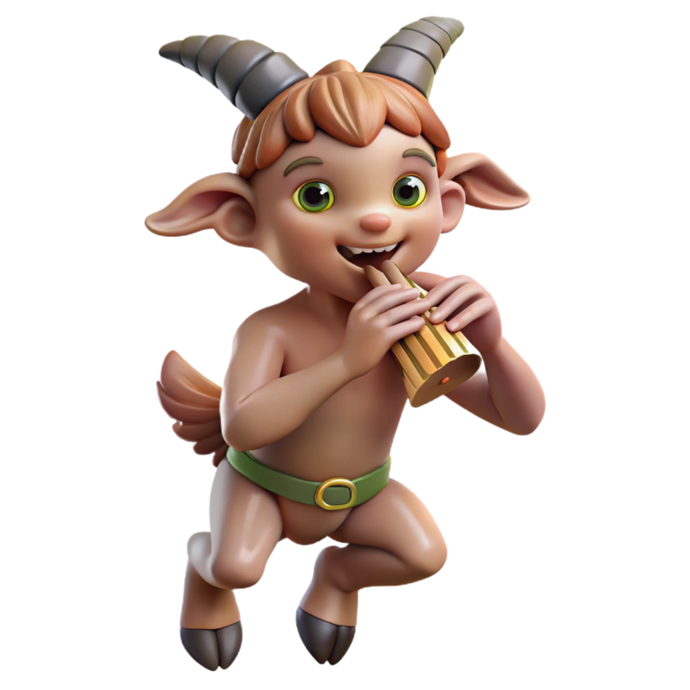 impressive rustic A Mischievous Satyr with Goat Legs and a premium png