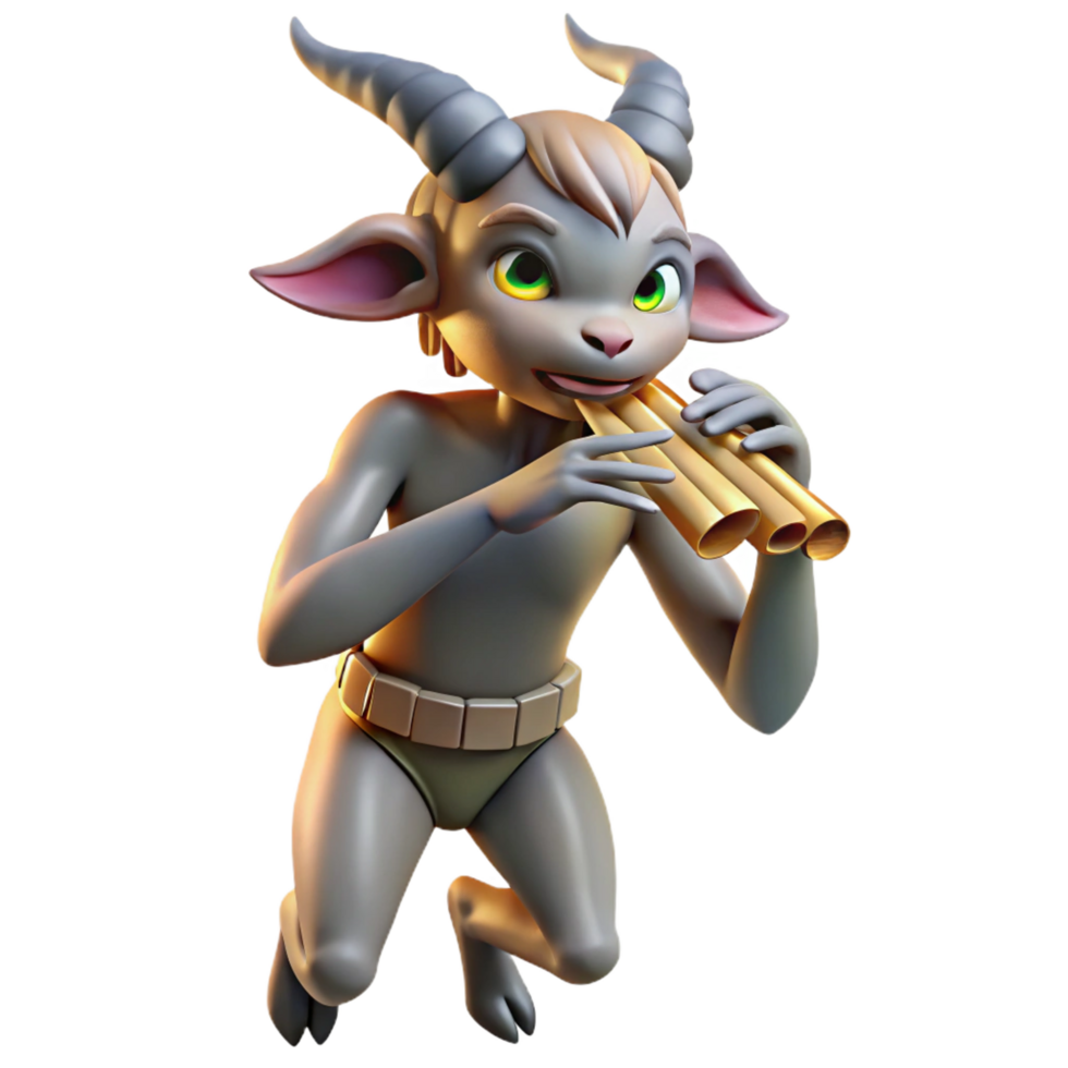 magnificent modern A Mischievous Satyr with Goat Legs and a professional png
