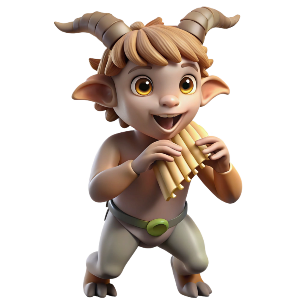 dramatic vintage A Mischievous Satyr with Goat Legs and a high resolution png