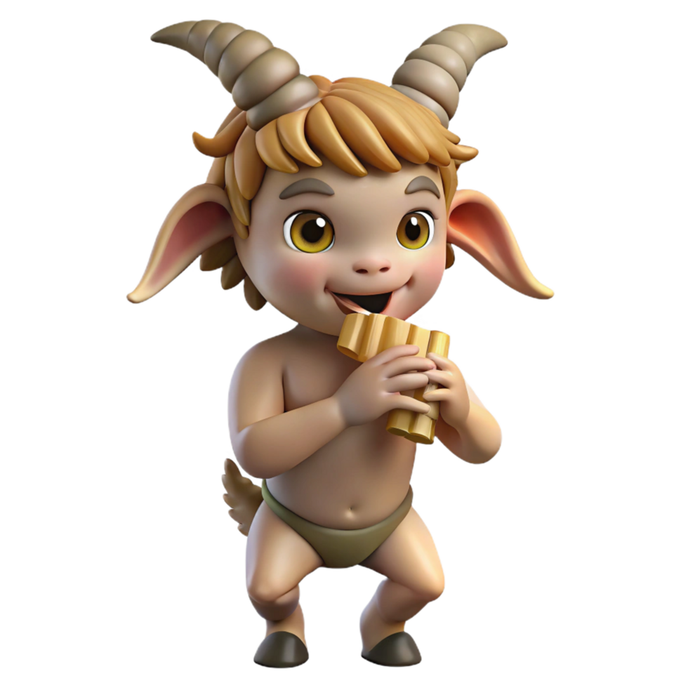 wonderful minimalist A Mischievous Satyr with Goat Legs and a professional png