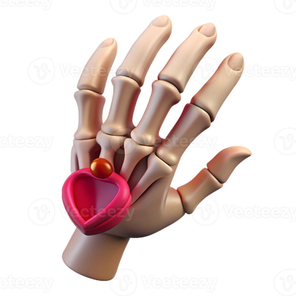 captivating gothic Photorealistic, ultra-detailed, isolated cutout of a single, withered, skeletal hand clutching a ruby ring with Transparent Background elite png