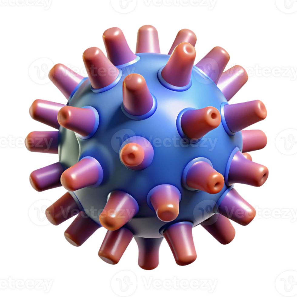 elegant distinctive A stylized, abstract virus particle with spiky protrusions with Transparent Background png