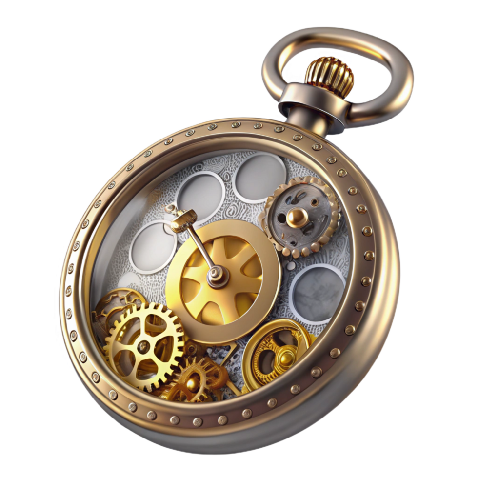 extraordinary abstract A Steampunk Pocket Watch Gold and professional png
