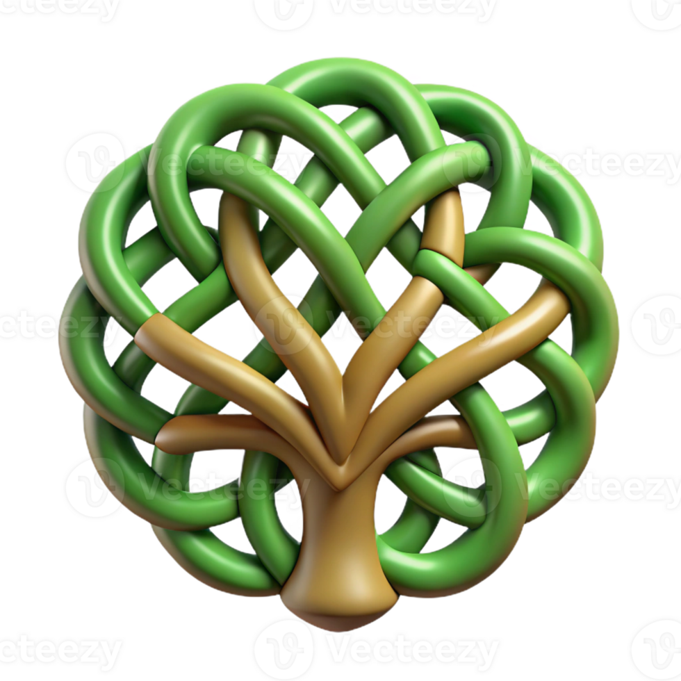 breathtaking impressionist A tree of life symbol, Celtic knotwork, abstract with Transparent Background expertly shot png