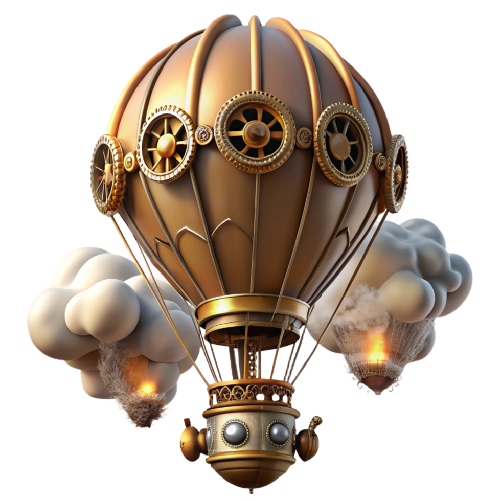 elegant abstract A Steampunk Hot Air Balloon Adorned with genuine png